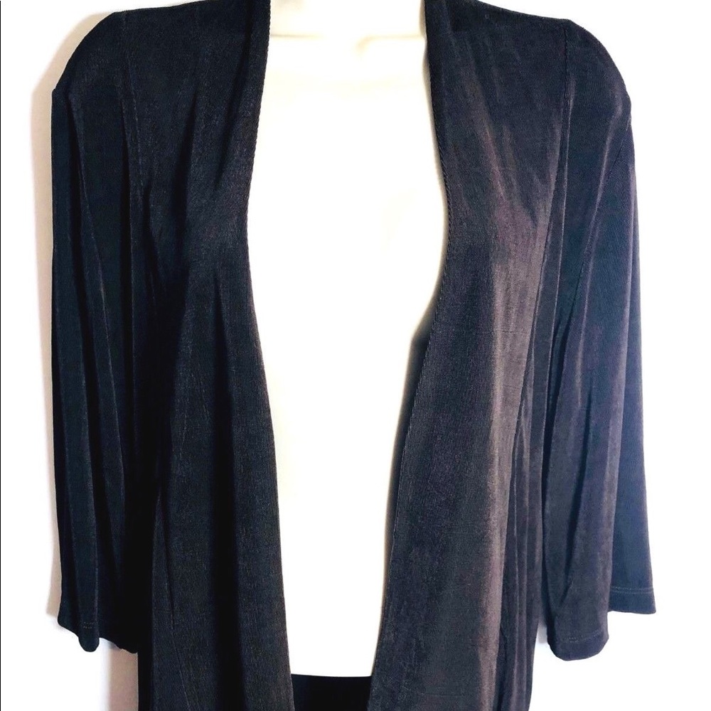 CHICO'S TRAVELERS Chocolate Chip Acetate Jacket